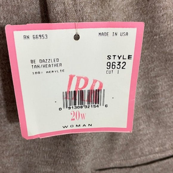 Leslie Fay Woman Vintage Cardigan Open Front Taupe - Size 20W - NOS - Picture 7 of 8